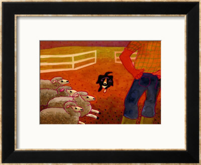 Sheep Dog Trial Framed Giclee Print Sheep Dog Trial Framed Giclee Print