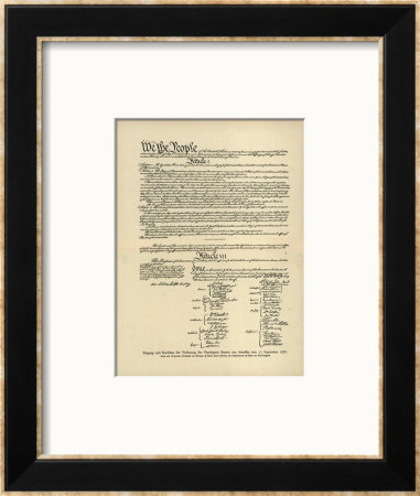 Constitution of the United States Framed Giclee Print Constitution of the United States Framed Giclee Print