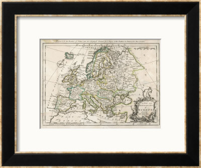 Map of Europe Framed Giclee Print Map of Europe Framed Giclee Print