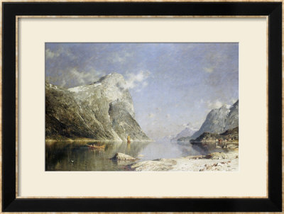 A Fjord Scene Framed Giclee Print A Fjord Scene Framed Giclee Print
