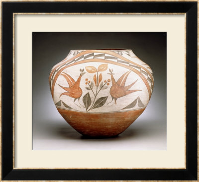 Large Zia Polychrome Olla Framed Giclee Print Large Zia Polychrome Olla Framed Giclee Print