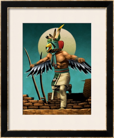 Hopi Eagle Dancer Kachina Framed Giclee Print Hopi Eagle Dancer Kachina Framed Giclee Print