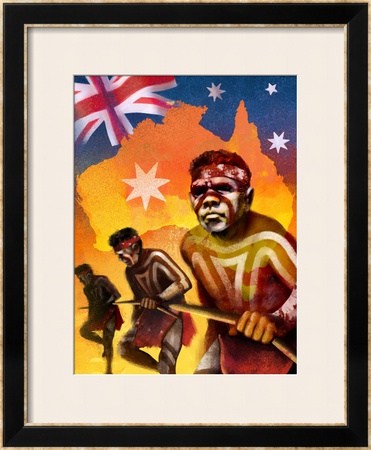 Australia Day Montage Framed Giclee Print Australia Day Montage Framed Giclee Print