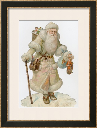 Santa in White Framed Giclee Print Santa in White Framed Giclee Print
