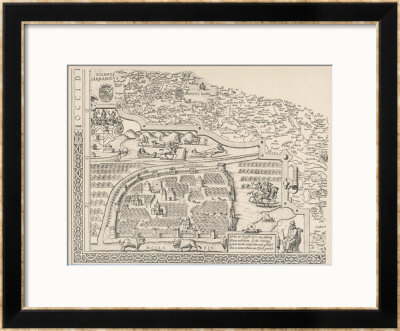 General Map of Moscow Framed Giclee Print General Map of Moscow Framed Giclee Print