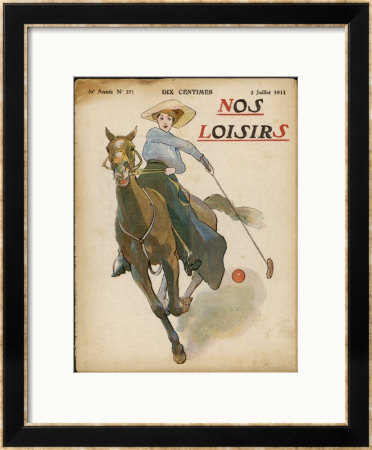 An Enthusiastic Lady Polo Player Framed Giclee Print An Enthusiastic Lady Polo Player Framed Giclee Print