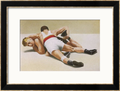 Wrestling: Foldeak Beats Jensen Framed Giclee Print Wrestling: Foldeak Beats Jensen Framed Giclee Print