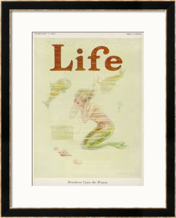 Mermaid Listens-In Framed Giclee Print