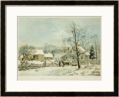 New England Winter Scene, 1861, Currier and Ives, Publishers Framed Giclee Print New England Winter Scene, 1861, Currier and Ives, Publishers Framed Giclee Print