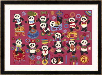 Panda Circus Framed Giclee Print Panda Circus Framed Giclee Print