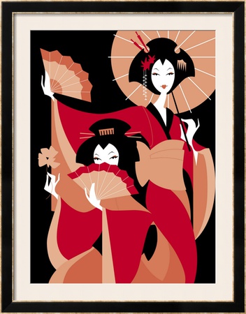 japanese art geisha. Two Japanese Geisha Framed