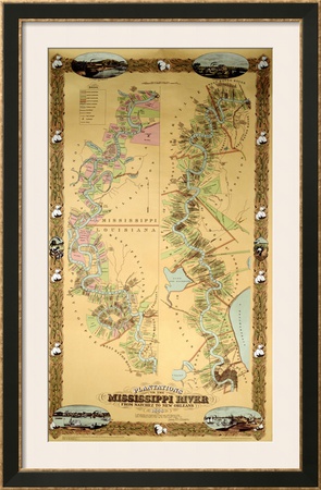 mississippi river map. the Mississippi River from