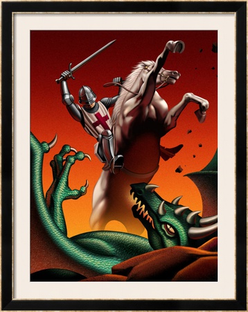 St. George Fighting Dragon Framed Giclee Print St. George Fighting Dragon Framed Giclee Print