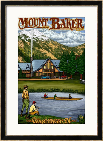 Mount Baker Lodge, Washington Framed Giclee Print Mount Baker Lodge, Washington Framed Giclee Print