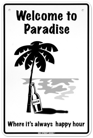 Welcome To Paradise Tin Sign Welcome To Paradise Tin Sign