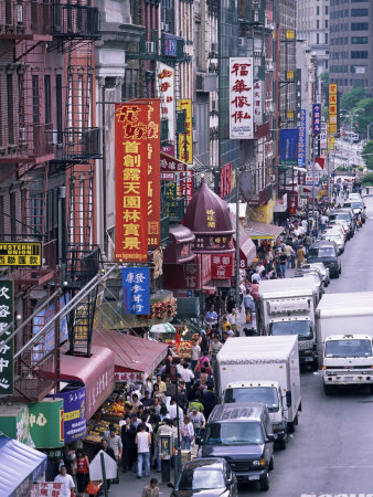Chinatown, Manhattan, New York, New York State, United States of America, North America Stretched Canvas Print