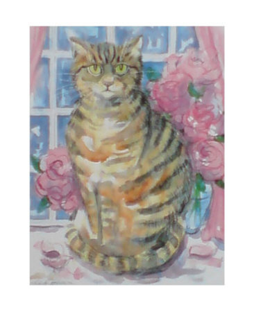 Tabby on a Windowsill Print Tabby on a Windowsill Print