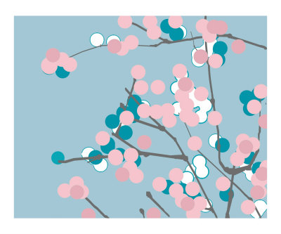 Blue and Pink Blossom Photographic Print Blue and Pink Blossom Photographic Print