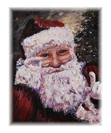 Santa Chat Giclee Print Santa Chat Giclee Print