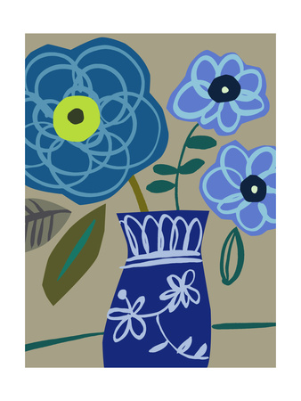 Blue Bouquet I Premium Poster Blue Bouquet I Premium Poster