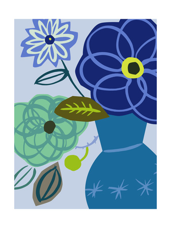 Blue Bouquet II Premium Poster Blue Bouquet II Premium Poster