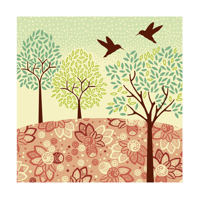 Hazy Day Hummingbirds Premium Poster Hazy Day Hummingbirds Premium Poster