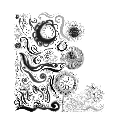 Doodle in Black and White Premium Poster Doodle in Black and White Premium Poster