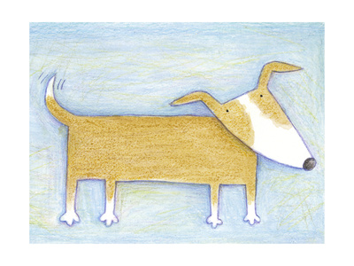 Hopeful Doggie - Crayon Critter I Premium Poster Hopeful Doggie - Crayon Critter I Premium Poster