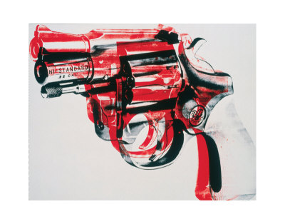 Gun, c.1981-82 (black and red on white) Print