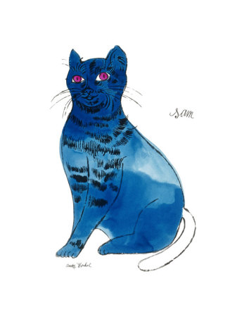 25 Cats Named Sam and One Blue Pussy by Andy Warhol, c.1954 (Blue Sam) Print 25 Cats Named Sam and One Blue Pussy by Andy Warhol, c.1954 (Blue Sam) Print