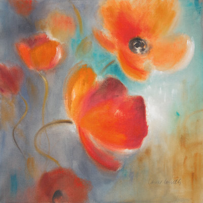 Scarlet Poppies in Bloom I Print Scarlet Poppies in Bloom I Print