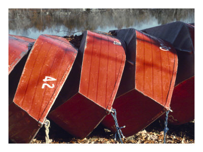 Red Rowboats Print Red Rowboats Print