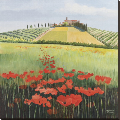 Tuscan Poppies Stretched Canvas Print Tuscan Poppies Stretched Canvas Print