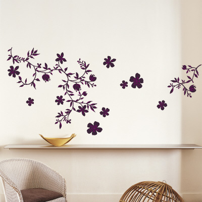 Fleurs Purple Wall Decal Fleurs Purple Wall Decal