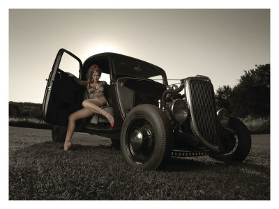 Hot Rod PinUp Girl Giclee