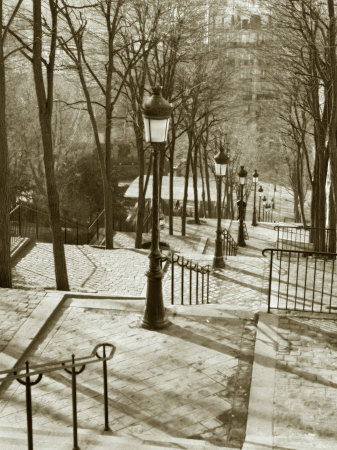 Steps to Montmartre, Paris, France Stretched Canvas Print