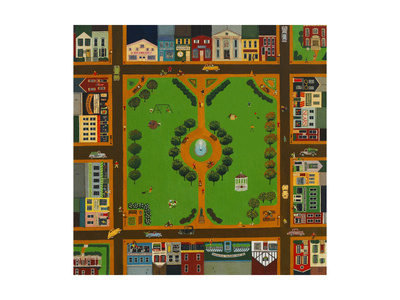 Small Town Giclee Print Small Town Giclee Print