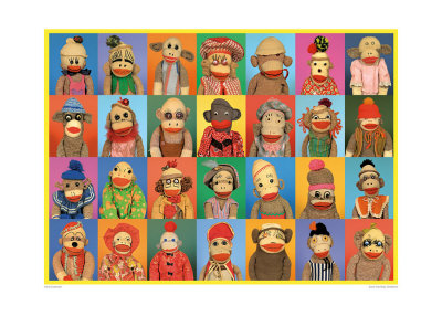 Sock Monkey Gridlock Print Sock Monkey Gridlock Print