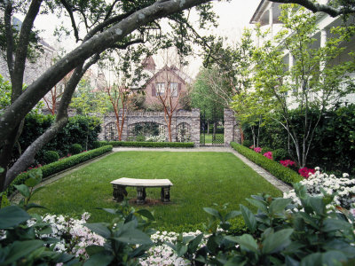 Garden in Residential Home, Charleston, SC Stretched Canvas Print