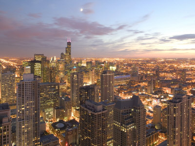 Aerial View of the Loop, Chicago, IL Stretched Canvas Print