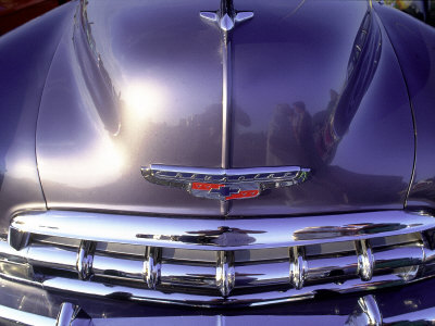Close-up of a Chevrolet Car Stretched Canvas Print