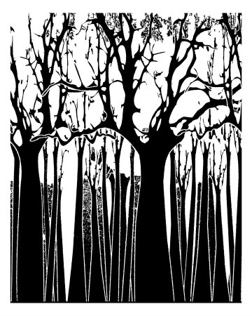 black and white artwork. Black N White Trees