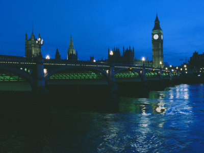 houses of parliament and big ben. Big Ben and the Houses of Parliament are Seen at Night from Across London Bridge Photographic. zoom. view in room