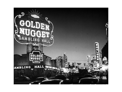 The Golden Nugget Gambling Hall Lighting Up Like a Candle Stretched Canvas Print