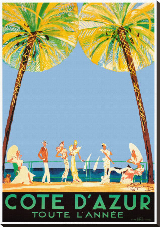 Cote d'Azur Stretched Canvas Print Cote d'Azur Stretched Canvas Print