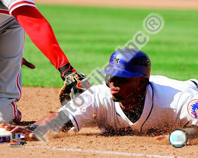 Jose Reyes 2008 Sliding Action Photograph Jose Reyes 2008 Sliding Action Photograph