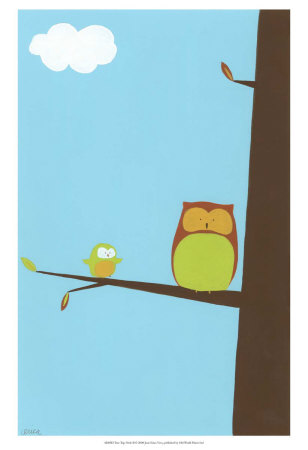 Treetop Owls II Print. zoom. view in room