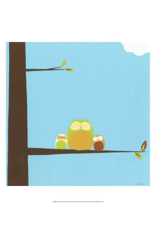 Treetop Owls III Print. zoom. view in room