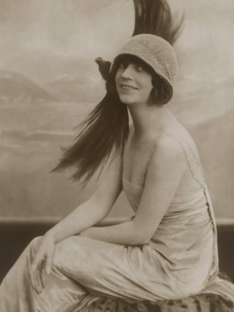 Asta Nielsen Danish Actress of Stage and Screen Wearing a Cloche Hat with an