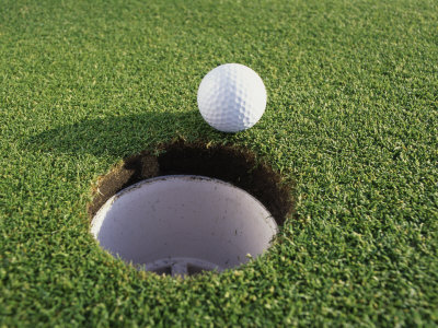 Close-up of a Golf Ball Near a